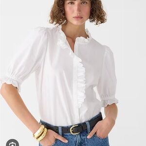 J. Crew Ruffle Trim 3/4 sleeve Blouse